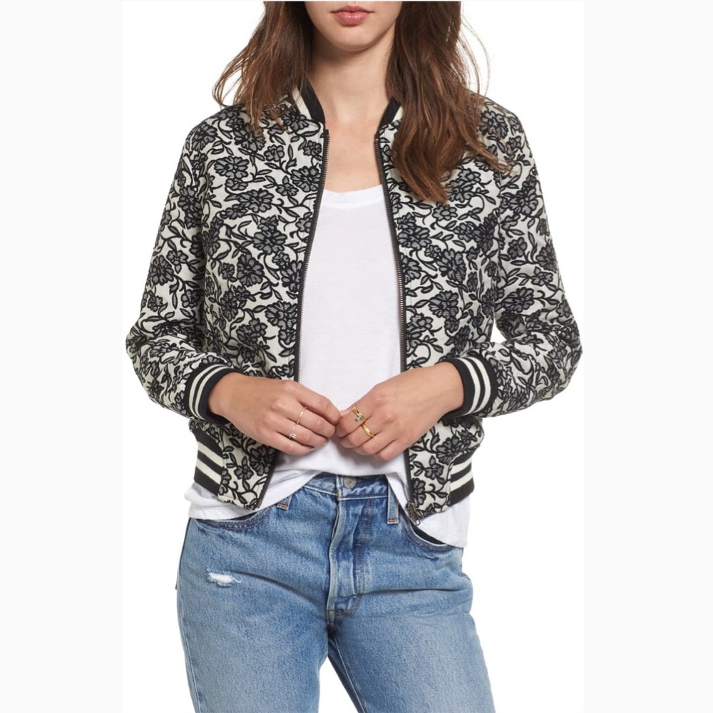 BB DAKOTA| Addie Floral Brocade Bomber Jacket